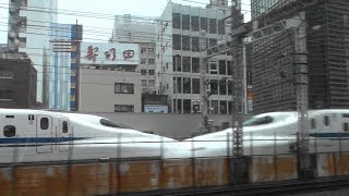 JR東日本 山手線 外回り 車窓 新橋付近～品川 東海道新幹線 並走区間 2017 .10