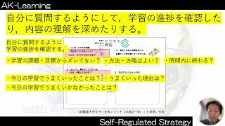 自分に質問するようにして学習の進捗や内容の理解について確認する方略（自己指導）