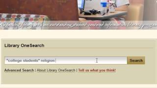 Using Library OneSearch: Basic Search