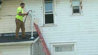 Overhead Service Wire Installation