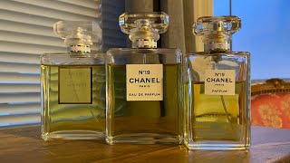 Impressions of Chanel N° 19 EDP, Poudré and Parfum.