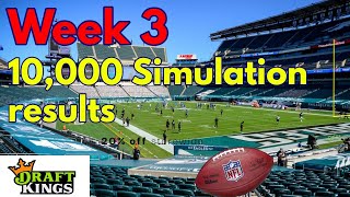 Top NFL Football DFS Plays based on 10,000 Simulations in Excel