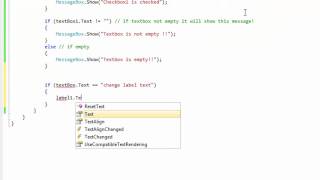 c# textbox & label & checkbox tutorial