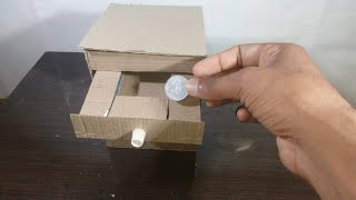 How to make a magic drawer piggy bank with card board // diy magic coin box
