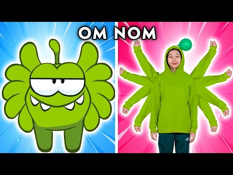 SUPER OM NOM - Funniest Momments of Om Nom (Cut The Rope)!  OM NOM WITH ZERO BUDGET  Woa Parody