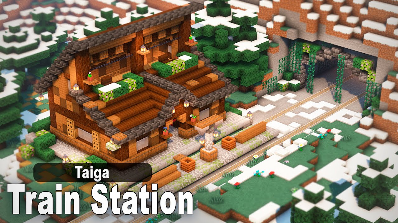 Minecraft How To Build A Train Station Tutorial Youtube