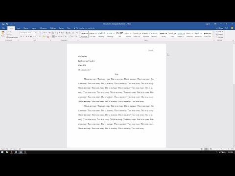 Microsoft Word: How to Set Up an MLA Format Essay (2017) Microsoft Word: How to Set Up an MLA Format Essay (2017)