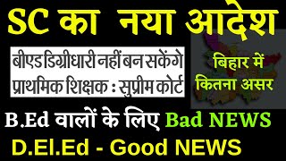 B.Ed वाले नहीं बन सकते 1 to 5 के Teacher | SC का नया आदेश | D.El.Ed वालों में ख़ुशी की लहर