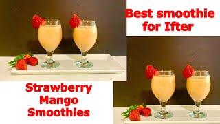 অত্যন্ত সহজ ও মজার ,স্ট্রবেরী আমে স্মুদি Super Easy Strawberry Mango Smoothie