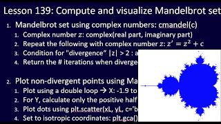 Python Challenge for ALL, Lesson 139: Fractal -- Compute and visualize Mandelbrot set