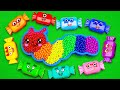 Satisfying ASMR | How to Make Rainbow Worm Bathtub by Mixing Beads in Candy SLIME & CLAY Coloring