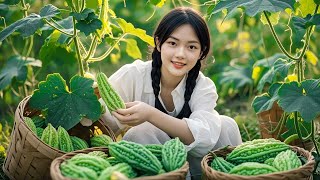 Harvest Bitter Melon, Slice It And Eat It With Pork Floss, Stuffed With Minced Meat | Lâm Anh Food