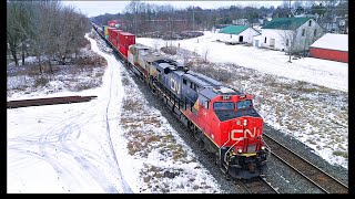 RAILREEL Fast Freight Friday OSR CN VIA Ingersoll Ontario Dec 27 2024