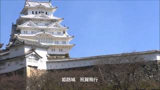 姫路城  航空自衛隊  ブルーインパルスによる祝賀飛行