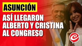 La llegada de Alberto y Cristina al Congreso