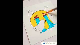 Mix Emoji drawing 😈+😭+🤧 #art #drawing #emoji #shortsvideo #satisfying