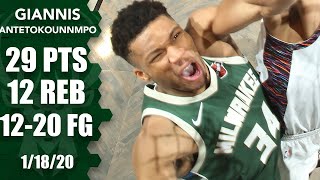 Giannis Antetokounmpo drops 29 and 12 on the Nets | 2019-20 NBA Highlights