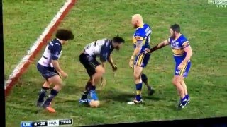 Mitch Garbutt punch on James Tamou, world club challenge 2016. Mitch Garbutt punch on James Tamou, world club challenge 2016.