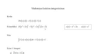 4.1.2 Yhdistetyn funktion integroiminen e1