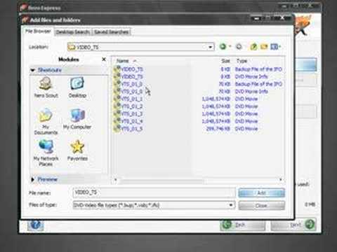 Burning Video_TS Files to a DVD Burning Video_TS Files to a DVD