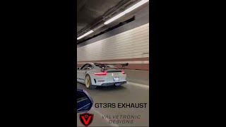 SPITTING FLAMES in a GT3RS with VALVETRONIC Designs Exhaust #porsche #gt3rs #exh