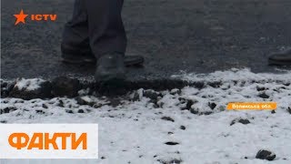 Снег не помеха! На Волыни дорожники укладывают асфальт в мороз