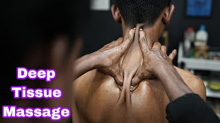 Strong Hand Deep Tissue Massage ASMR | Head Massage | Body Massage | Forehead Tapping | Neck Crack