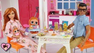 Barbie Doll Family LOL Surprise Baby Morning Routine - Toddler Bedroom and Baby Nursery