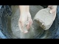 stony gritty texture dry crumbling in tub relaxing sound asmr cement dustygritty