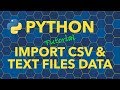 Python Import Data from CSV and Text Files