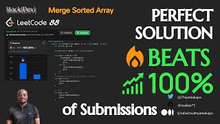 DSA 4. Merge Sorted Array Beats 100% Submissions #java #stackdev #leetcode 88