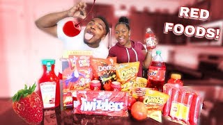 We Only Ate RED FOODS For 24 HOURS! (CHALLENGE)