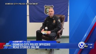 Oswego City Police officers read stories online