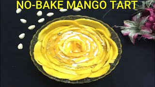 No Bake Mango Custard Tart | Mango Tart Recipe | Mango Tart | Gobble