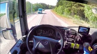 Calm Country road truck & trailer driving (POV, Mercedes V6 Engine)