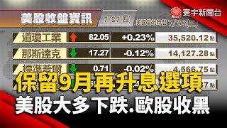 【歐美股】Fed保留9月再升息選項 美股主指大多下跌｜市場預期美聯準會將升息 歐洲3大股市收黑｜#歐美股｜#寰宇新聞 @globalnewstw