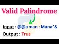 How to Check if a String is a Palindrome (Ignoring Non-Alphanumeric Characters) | Python Tutorials
