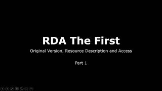 Introduction to Original RDA, Part 1