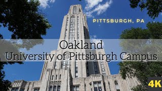 Walking Tour Pittsburgh, PA Oakland neighborhood - Fifth \u0026 Forbes Ave - University of Pittsburgh 4K