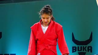 OBLAKULOVA (UZB) vs KENESSARY (KAZ). W Youth 72 kg. Asian SAMBO Championships 2021