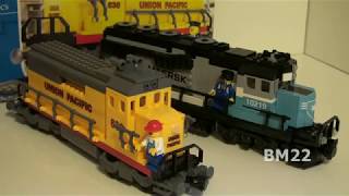 Enlighten Union Pacific Locomotive Set 603 Compared to the LEGO Maersk Brick Train Toy Review