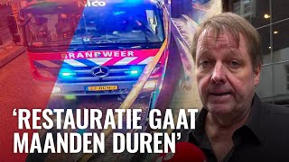 Zo ramde brandweerauto pui van hotel in centrum