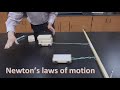 Newton's laws of motion demonstrated with wooden blocks