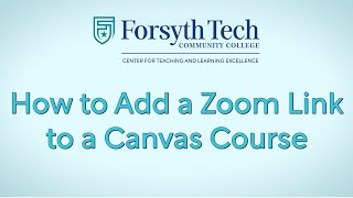 How to Add a Zoom Link to a Canvas Course