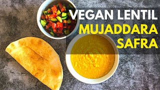 How to make Lentil Mujaddara Safra - Easy 3-Ingredient Vegan Red Lentil Soup - Yellow Mjaddara