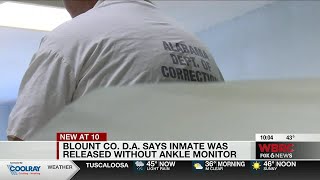 Blount Co. D.A. says inmate was released without ankle monitor