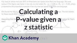 Calculating a P-value given a z statistic | AP Statistics | Khan Academy