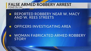 False armed robbery report in Fond du Lac leads to woman's arrest