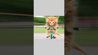 Part:128 New bicycle of kitten. #aicat #catshorts #catlover #cuteface #bicycle #kitten #shorts