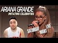 Ariana Grande Imitating Celebrities (Live on SNL) REACTION!!!